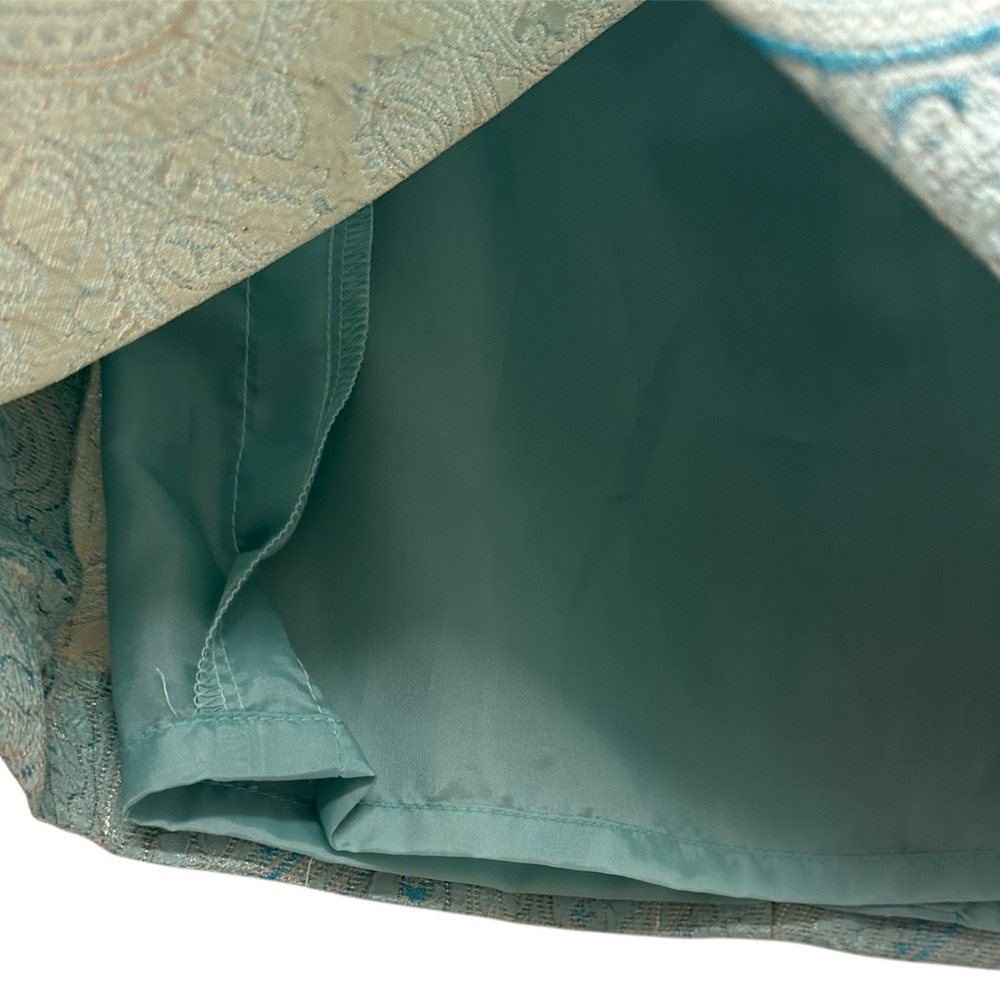 Vintage Nipon Boutique Blue Paisley Pencil Skirt Lined Women’s Sz 6 shimmery - Picture 3 of 8